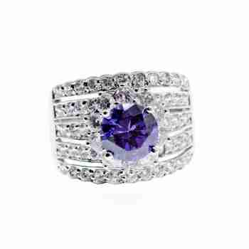Sky Jewelry Серебряное кольцо с фианитами  Королева