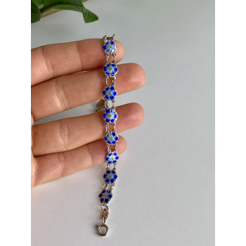 Sky Jewelry Серебряный браслет с эмалью Цветы