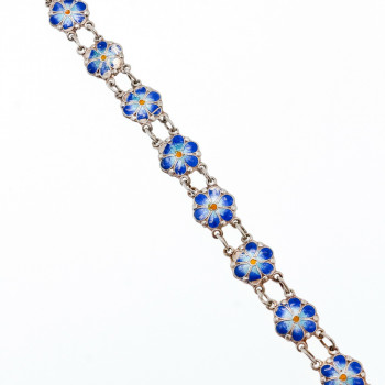 Sky Jewelry Серебряный браслет с эмалью Цветы