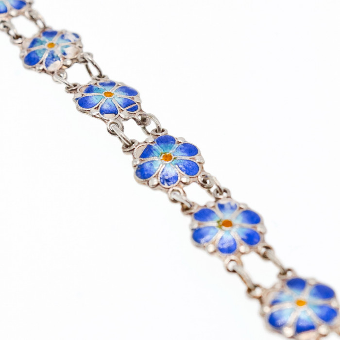 Sky Jewelry Серебряный браслет с эмалью Цветы