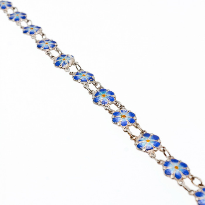 Sky Jewelry Серебряный браслет с эмалью Цветы