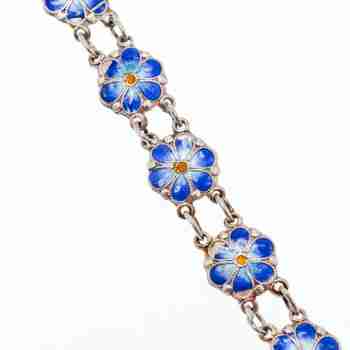 Sky Jewelry Серебряный браслет с эмалью Цветы