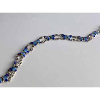 Sky Jewelry Серебряный браслет с эмалью Бабочки