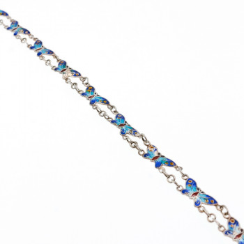 Sky Jewelry Серебряный браслет с эмалью Бабочки