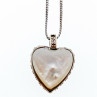 Sky Jewelry Серебряное цепочка с кулоном камни нефрит и перламутр  Сердце