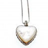 Sky Jewelry Серебряное цепочка с кулоном камни нефрит и перламутр  Сердце