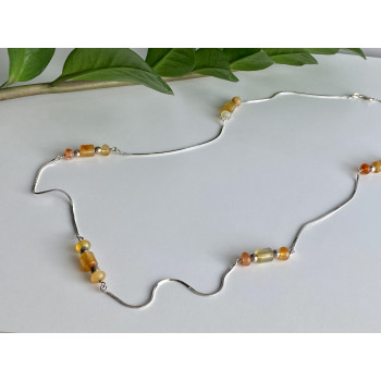 Sky Jewelry Серебряное ожерелье с янтарем Мечта