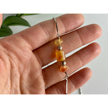 Sky Jewelry Серебряное ожерелье с янтарем Мечта