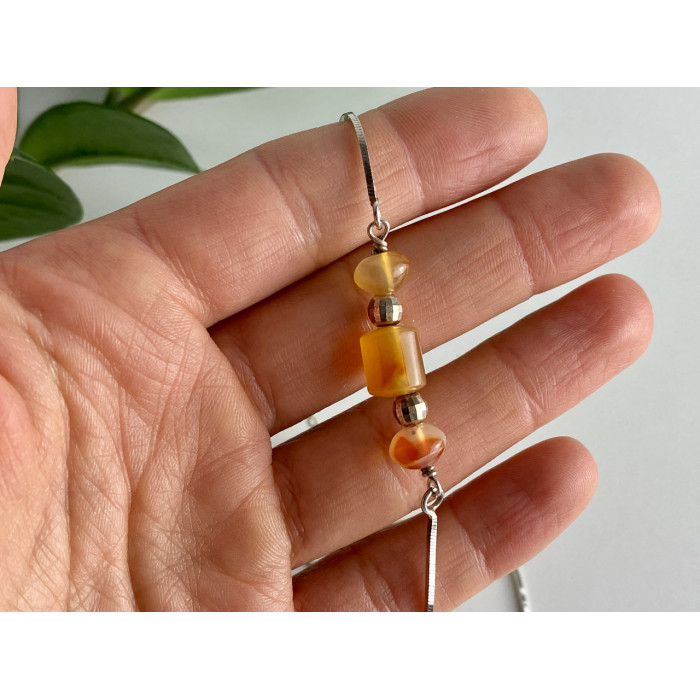 Sky Jewelry Серебряное ожерелье с янтарем Мечта