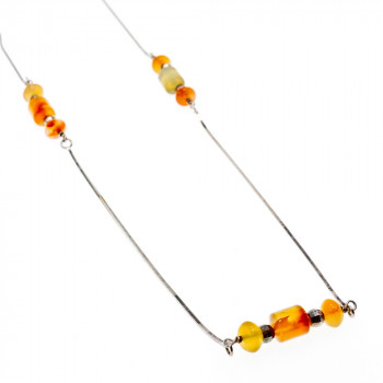 Sky Jewelry Серебряное ожерелье с янтарем Мечта