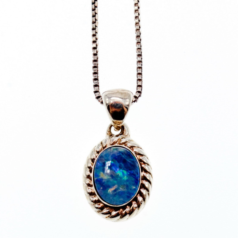 Sky Jewelry Серебряная цепочка с кулоном опал  Сияние