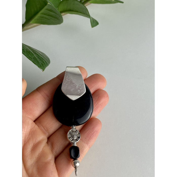 Sky Jewelry Серебряный кулон с ониксом  Винтаж