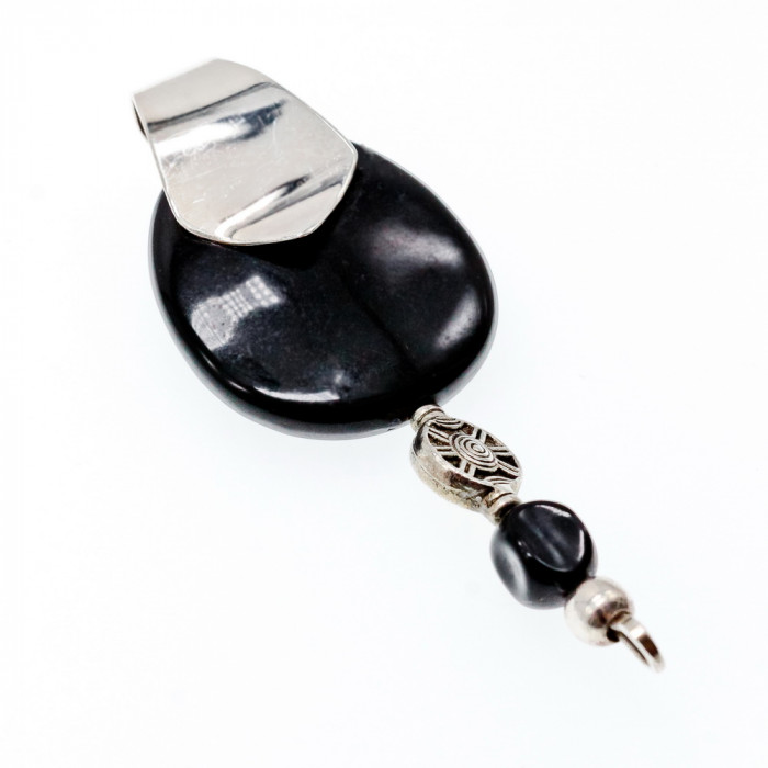 Sky Jewelry Серебряный кулон с ониксом  Винтаж