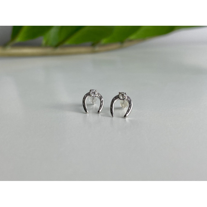 Sky Jewelry Золотые серьги с бриллиантами  Подкова