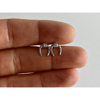 Sky Jewelry Золотые серьги с бриллиантами  Подкова