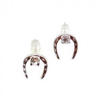 Sky Jewelry Золотые серьги с бриллиантами  Подкова