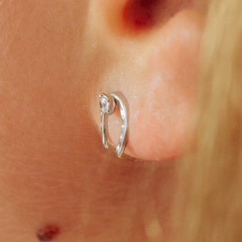 Sky Jewelry Золотые серьги с бриллиантами  Подкова