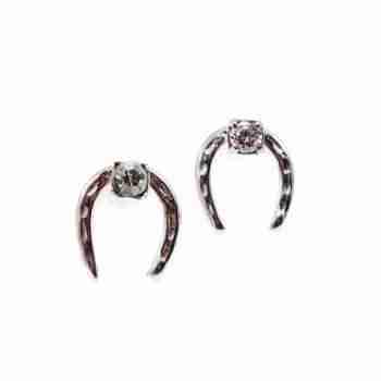 Sky Jewelry Золотые серьги с бриллиантами  Подкова