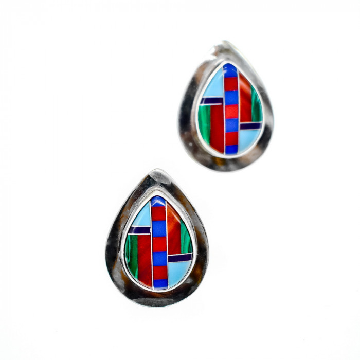 Sky Jewelry Серебряные серьги со вставками из агата  Винтаж