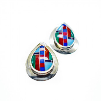 Sky Jewelry Серебряные серьги со вставками из агата  Винтаж