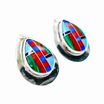 Sky Jewelry Серебряные серьги со вставками из агата  Винтаж