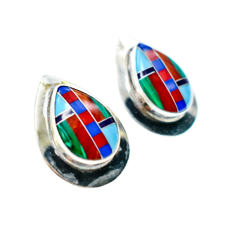 Sky Jewelry Серебряные серьги со вставками из агата  Винтаж