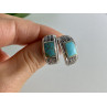 Sky Jewelry Серебряные серьги с бирюзой Винтаж