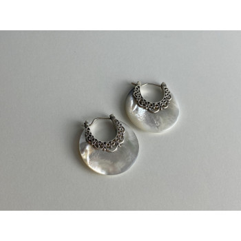 Sky Jewelry Серебряные серьги с перламутром  Винтаж