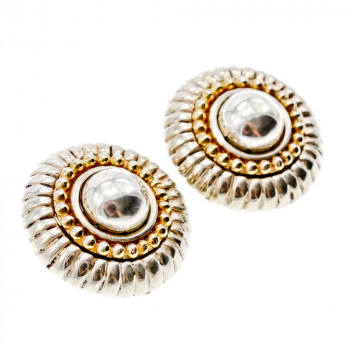 Sky Jewelry Серебряные серьги клипсы  со вставками из позолоты  Италия