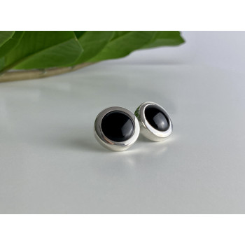 Sky Jewelry Серебряные серьги с ониксом  Классика