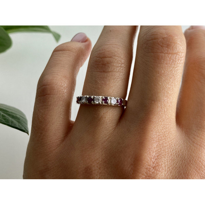 Sky Jewelry Серебряное кольцо со шпинелью и фианитами  Радость