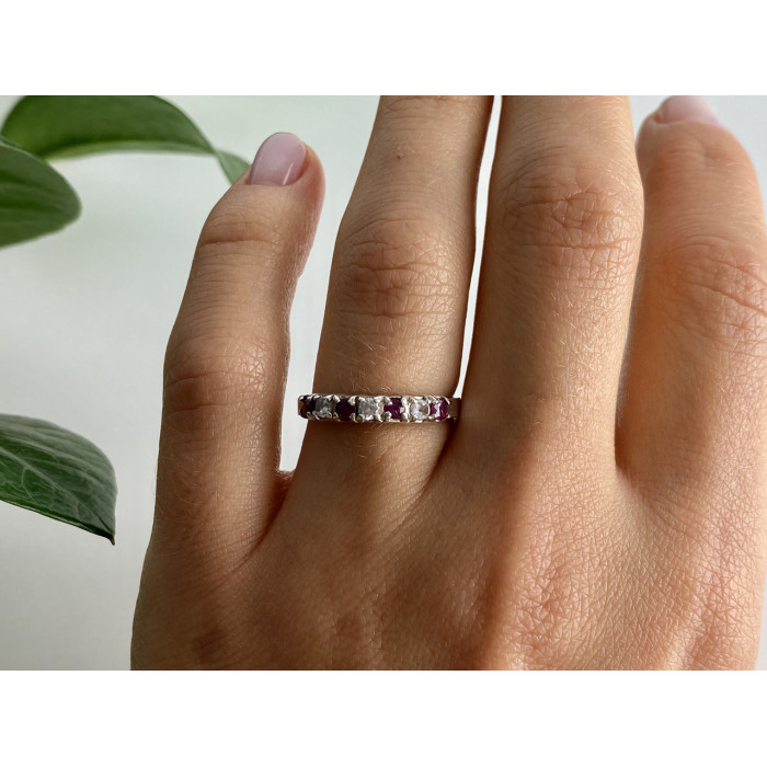 Sky Jewelry Серебряное кольцо со шпинелью и фианитами  Радость