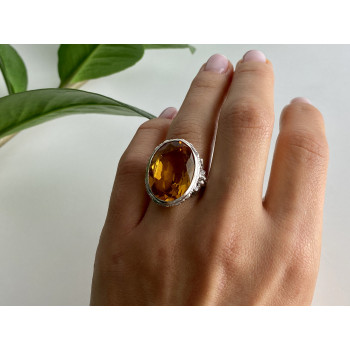 Sky Jewelry Серебряное кольцо с ювелирным стеклом  Уникальность