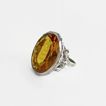 Sky Jewelry Серебряное кольцо с ювелирным стеклом  Уникальность