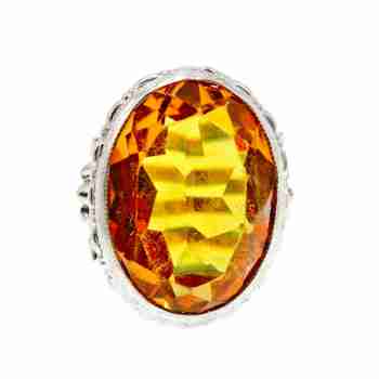 Sky Jewelry Серебряное кольцо с ювелирным стеклом  Уникальность