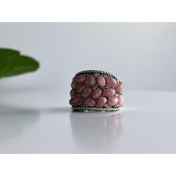 Sky Jewelry Серебряное кольцо с морганитом и фианитами   Изумление