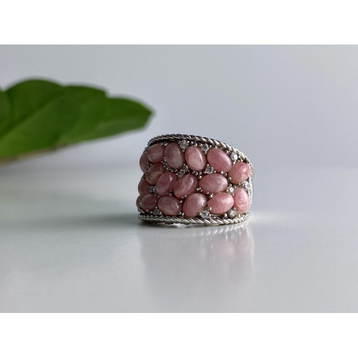 Sky Jewelry Серебряное кольцо с морганитом и фианитами   Изумление