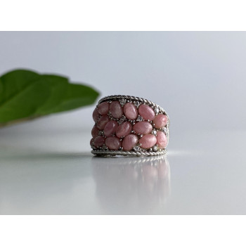 Sky Jewelry Серебряное кольцо с морганитом и фианитами   Изумление