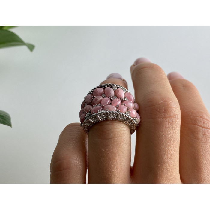 Sky Jewelry Серебряное кольцо с морганитом и фианитами   Изумление