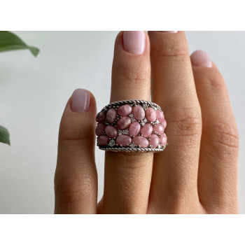 Sky Jewelry Серебряное кольцо с морганитом и фианитами   Изумление