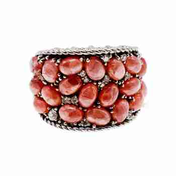 Sky Jewelry Серебряное кольцо с морганитом и фианитами   Изумление