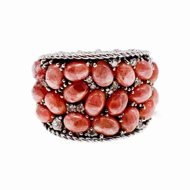 Sky Jewelry Серебряное кольцо с морганитом и фианитами   Изумление