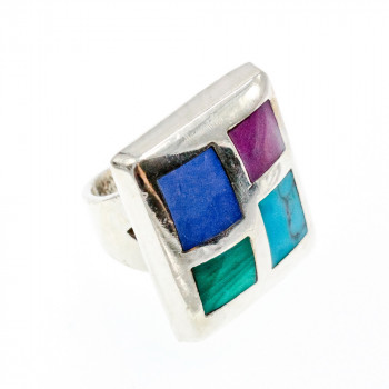 Sky Jewelry Кольцо из серебра с агатом Оригинальность