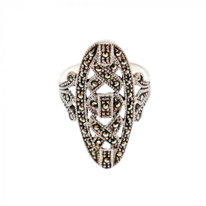 Sky Jewelry Серебряное кольцо с камнями морион  Невесомость