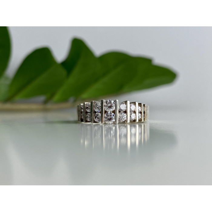 Sky Jewelry Серебряное кольцо с фианитами  Принцесса