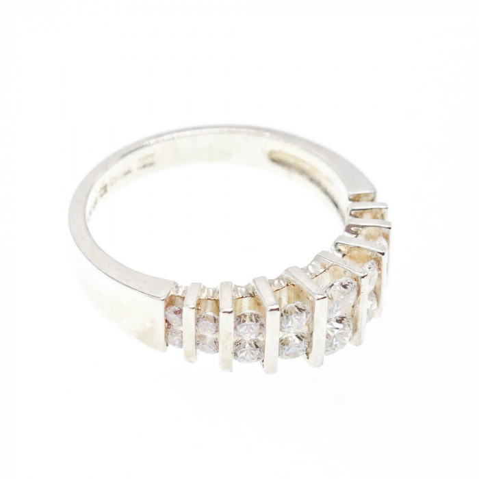 Sky Jewelry Серебряное кольцо с фианитами  Принцесса