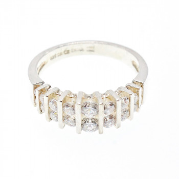 Sky Jewelry Серебряное кольцо с фианитами  Принцесса