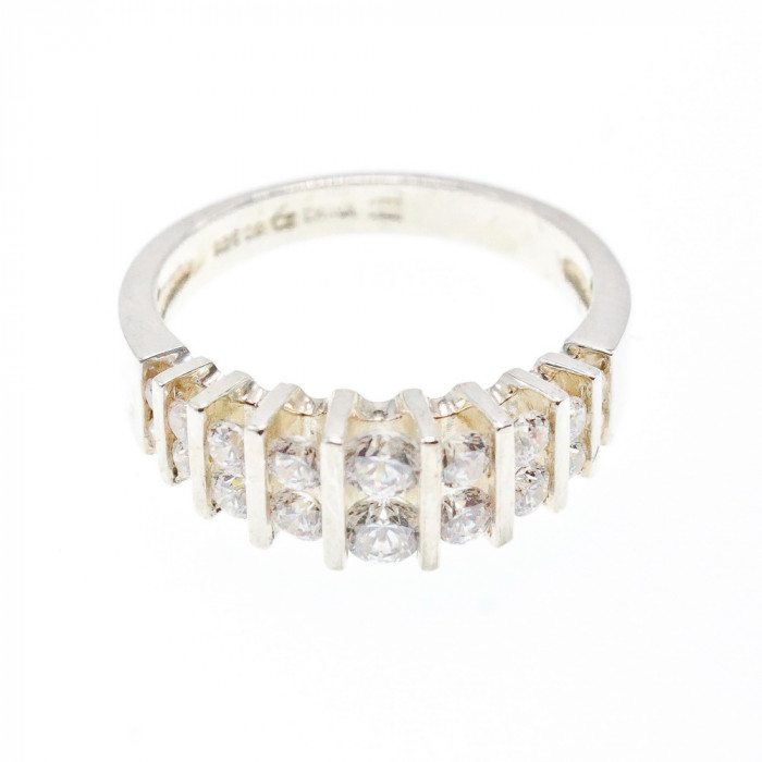 Sky Jewelry Серебряное кольцо с фианитами  Принцесса