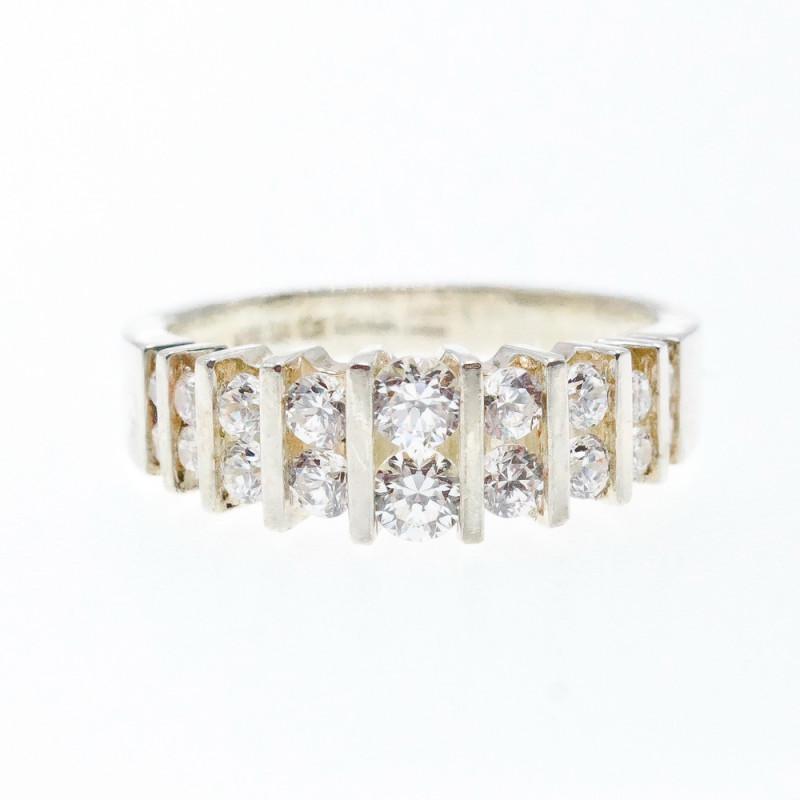 Sky Jewelry Серебряное кольцо с фианитами  Принцесса