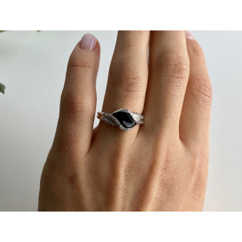 Sky Jewelry Кольцо из серебра с ониксом и фианитами